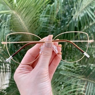 safine com br oculos de grau gatinho de metal dourado antonela 1