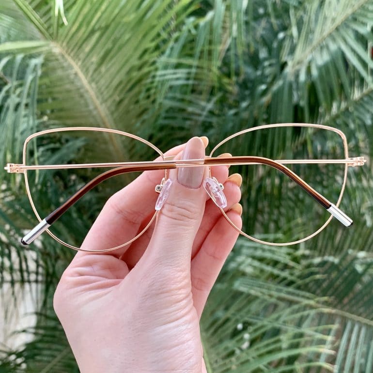 safine com br oculos de grau gatinho de metal dourado antonela 1