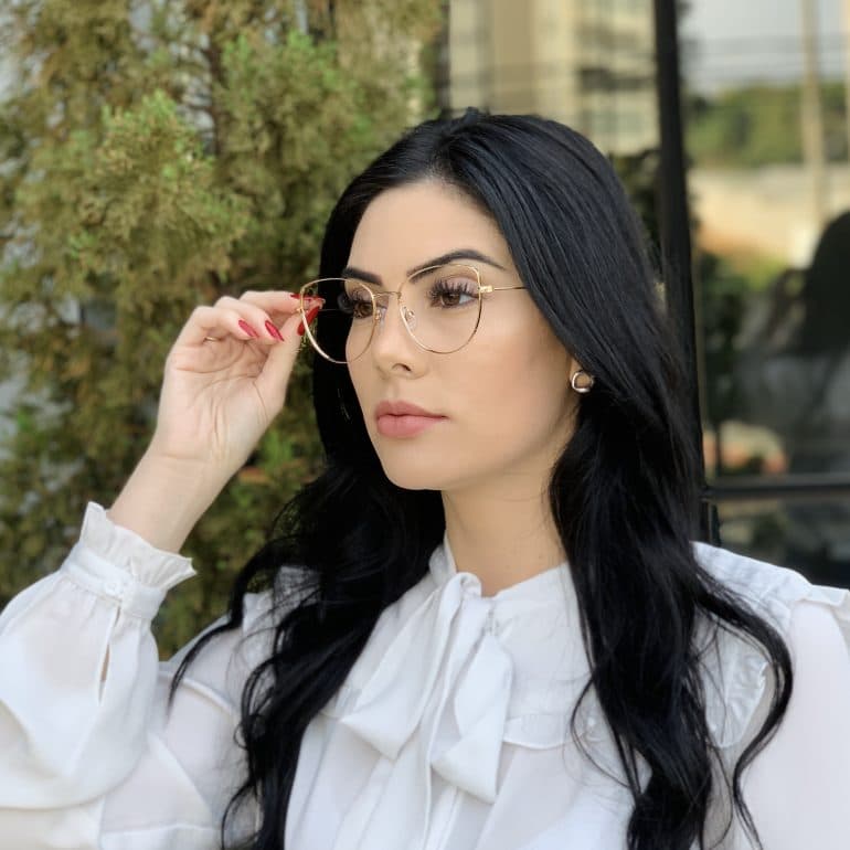 safine com br oculos de grau gatinho de metal dourado antonela 2