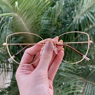safine com br oculos de grau gatinho de metal dourado antonela