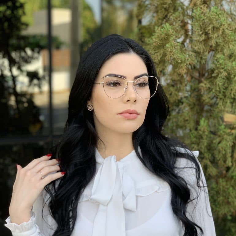 safine com br oculos de grau gatinho de metal prata antonela 2