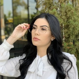 safine com br oculos de grau gatinho de metal prata antonela