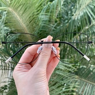 safine com br oculos de grau gatinho de metal preto antonela 5