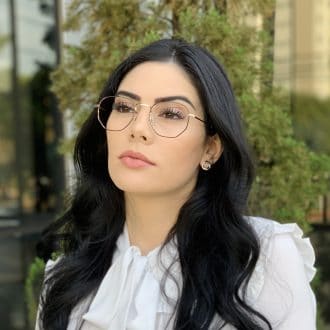 safine com br oculos de grau hexagonal dourado e preto lali 3
