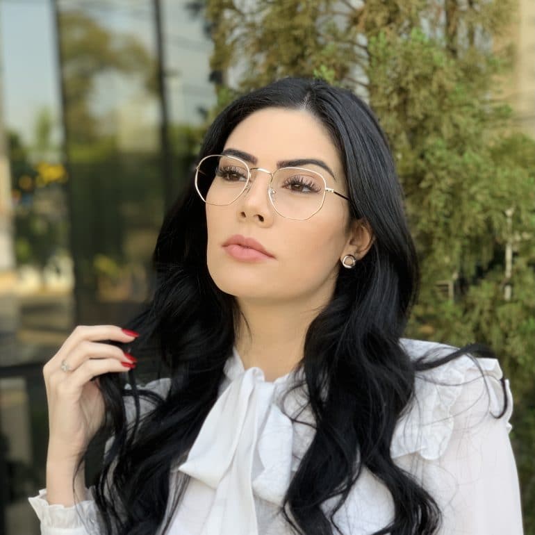 safine com br oculos de grau hexagonal dourado lali 2