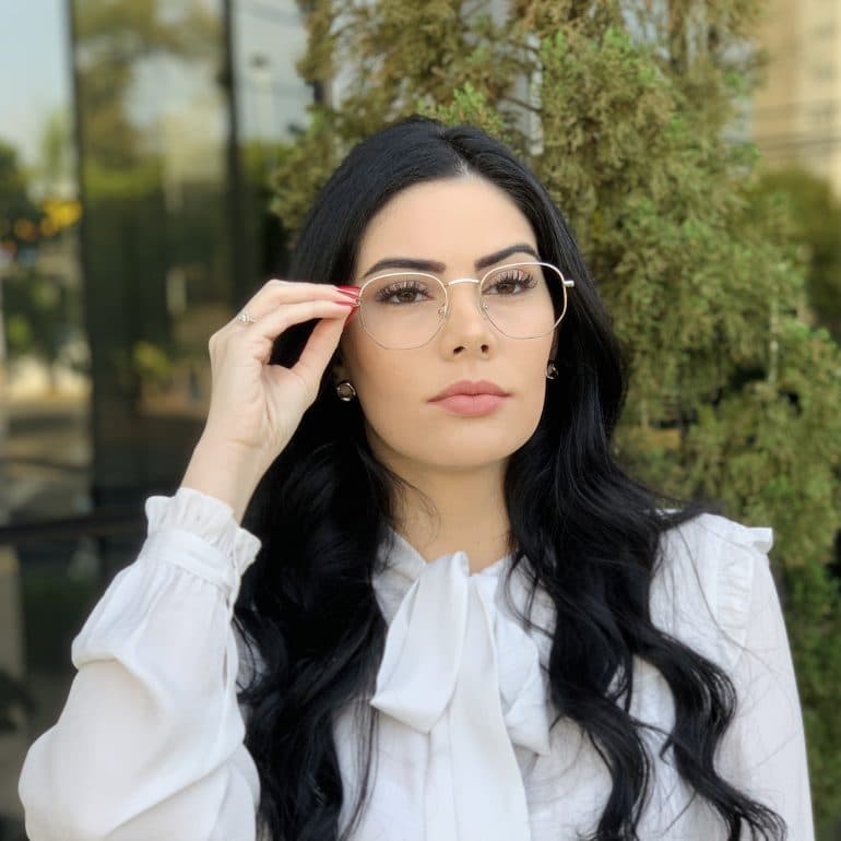 safine com br oculos de grau hexagonal dourado lali 3