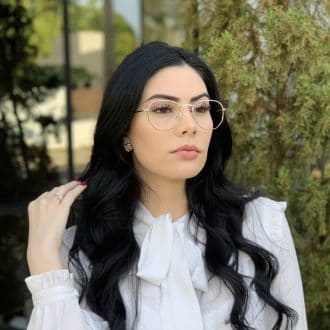 safine com br oculos de grau hexagonal dourado lali 4