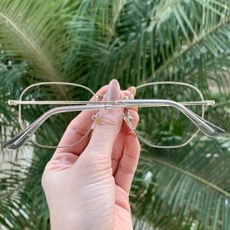safine com br oculos de grau hexagonal prata e preto lali 1