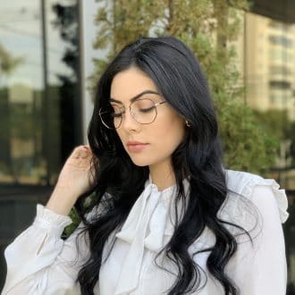 safine com br oculos de grau hexagonal prata e preto lali 2