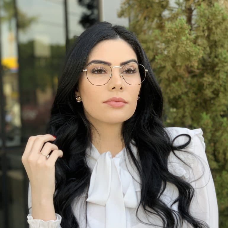 safine com br oculos de grau hexagonal prata e preto lali 3
