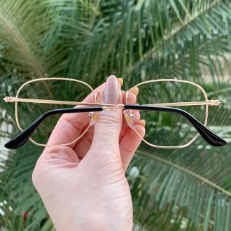 safine com br oculos de grau hexagonal rose lali 1