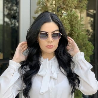 safine com br oculos de sol hexagonal dourado com degrade elisa new 1
