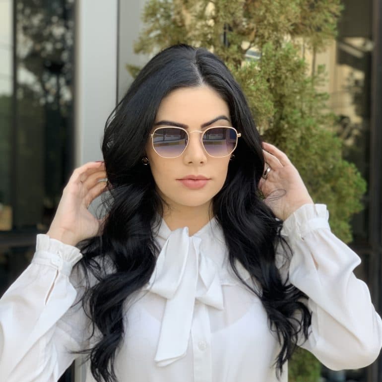 safine com br oculos de sol hexagonal dourado com degrade elisa new 1