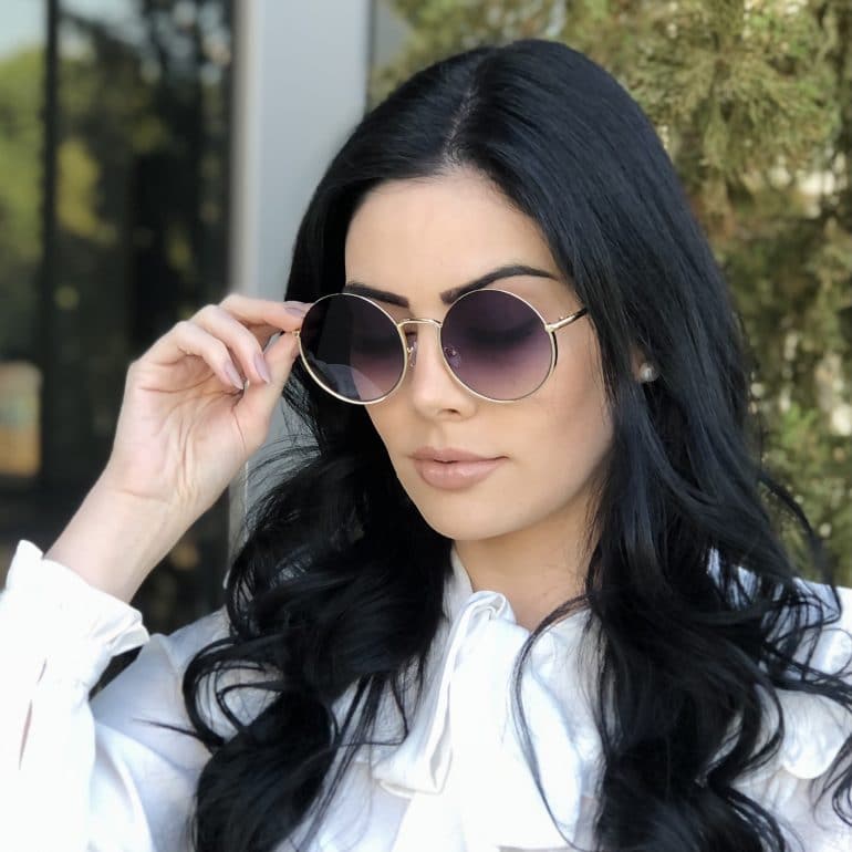 safine com br oculos de sol redondo de metal dourado olivia 2