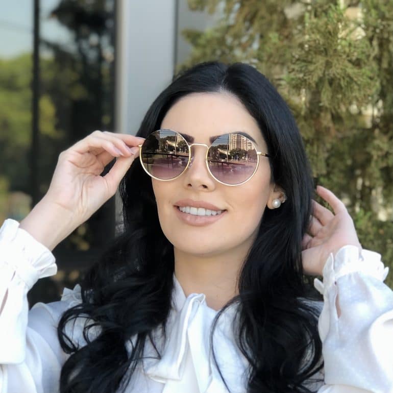 safine com br oculos de sol redondo de metal dourado olivia 3