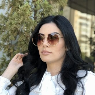 safine com br oculos de sol redondo de metal marrom olivia 1