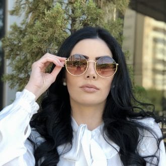 safine com br oculos de sol redondo de metal marrom olivia 2