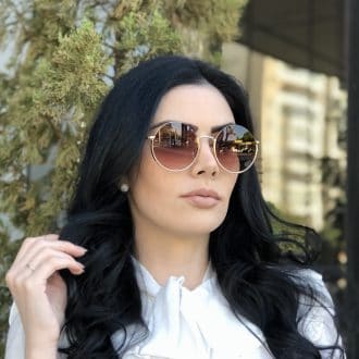 safine com br oculos de sol redondo de metal marrom olivia 3