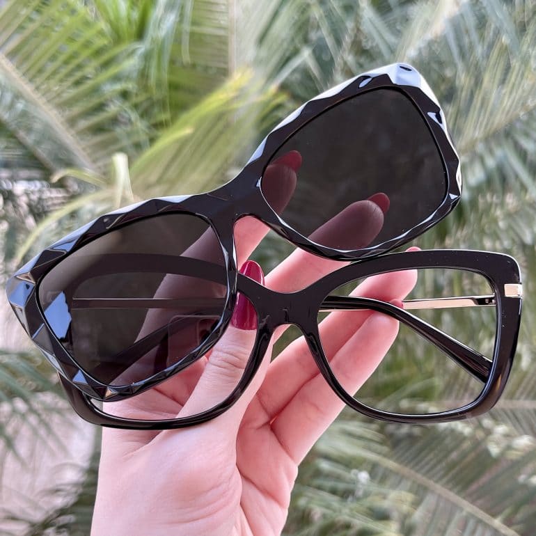safine com br oculos 2 em 1 clip on gatinho preto bruna