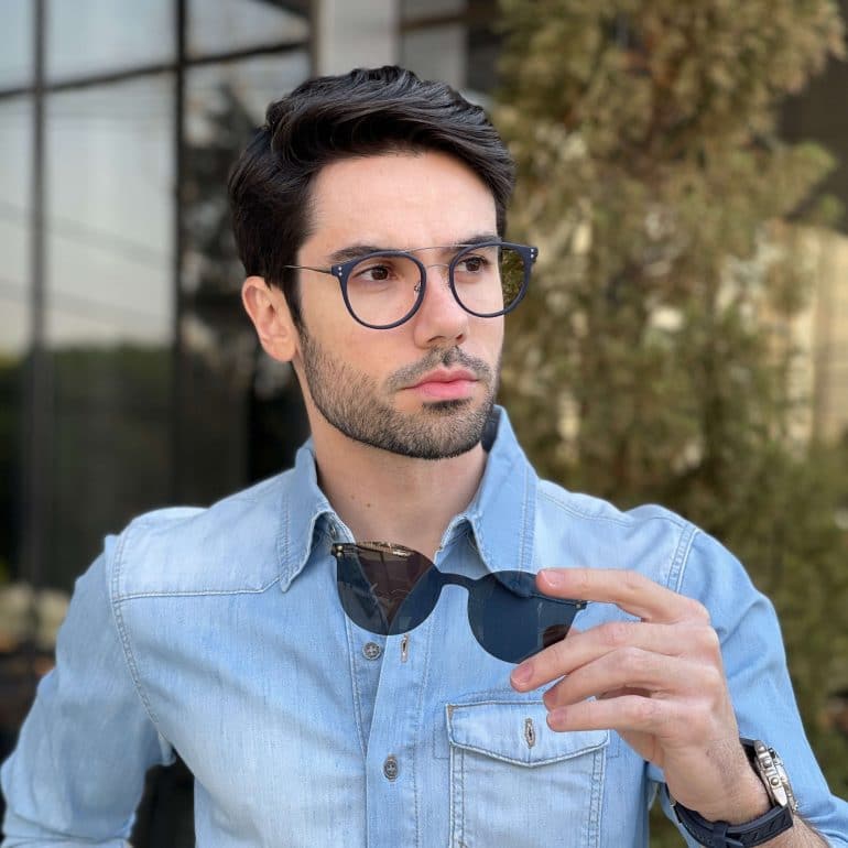 safine com br oculos 2 em 1 clip on masculino redondo azul pedro 3