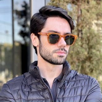 safine com br oculos de sol masculino quadrado caramelo leo 1