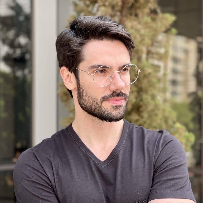 safine com br oculos de grau de titanio masculino redondo prata yago 2