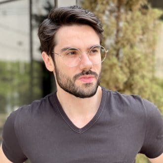 safine com br oculos de grau de titanio masculino redondo prata yago 3