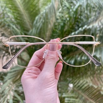safine com br oculos de grau gatinho de metal azul com dourado malu 5