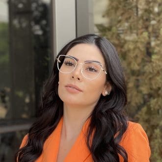 safine com br oculos de grau gatinho de metal branco com dourado malu 2