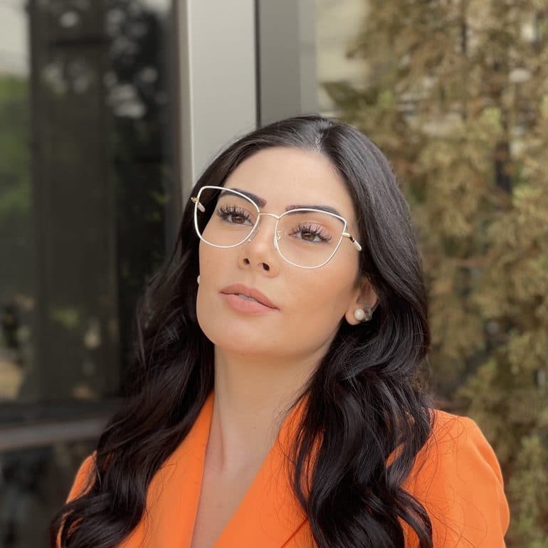 safine com br oculos de grau gatinho de metal branco com dourado malu 2