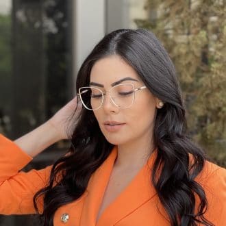 safine com br oculos de grau gatinho de metal branco com dourado malu 4