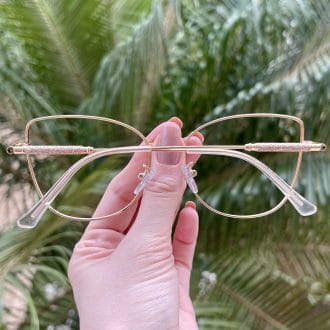 safine com br oculos de grau gatinho de metal dourado malu