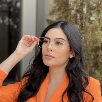 safine com br oculos de grau gatinho de metal nude com dourado malu 2