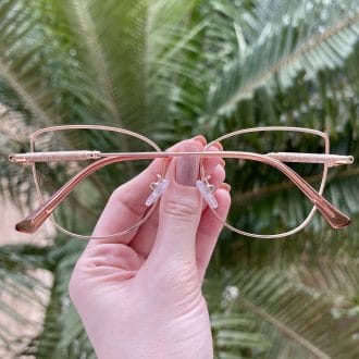 safine com br oculos de grau gatinho de metal nude com dourado malu 3