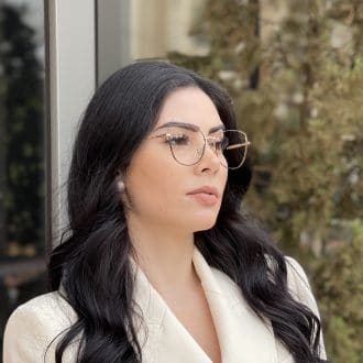 safine com br oculos de grau gatinho de metal preto com dourado malu 3