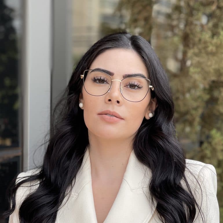 safine com br oculos de grau gatinho de metal preto com dourado malu 4