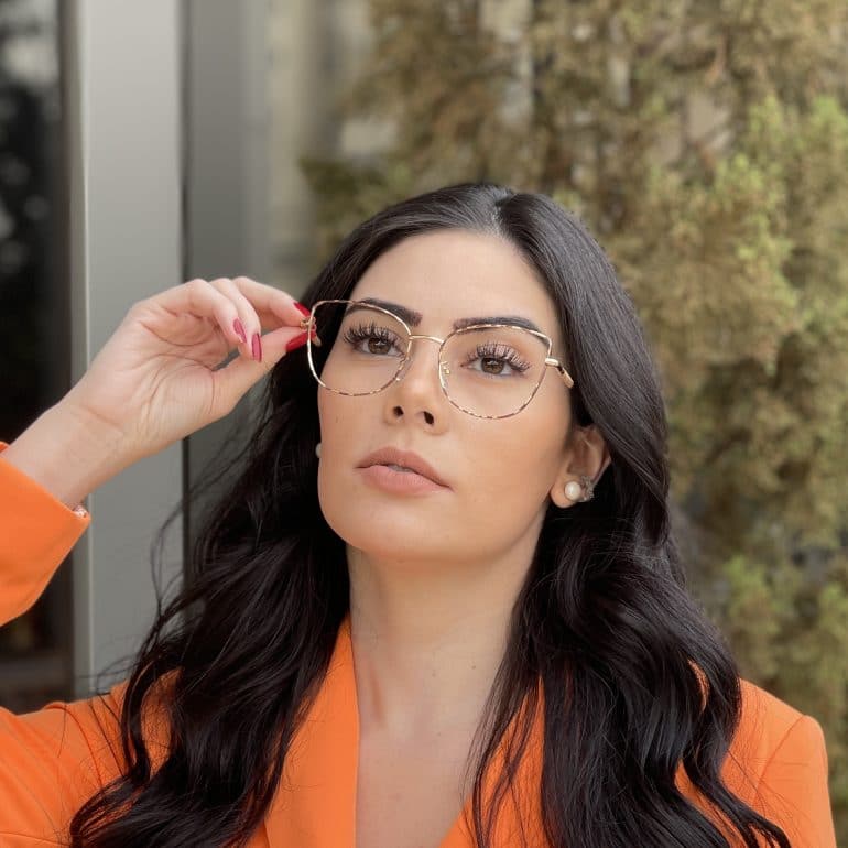 safine com br oculos de grau gatinho de metal tartaruga com dourado malu
