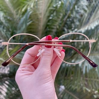 safine com br oculos de grau redondo nude com dourado nina 1
