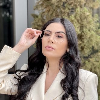 safine com br oculos de grau redondo nude com dourado nina 2
