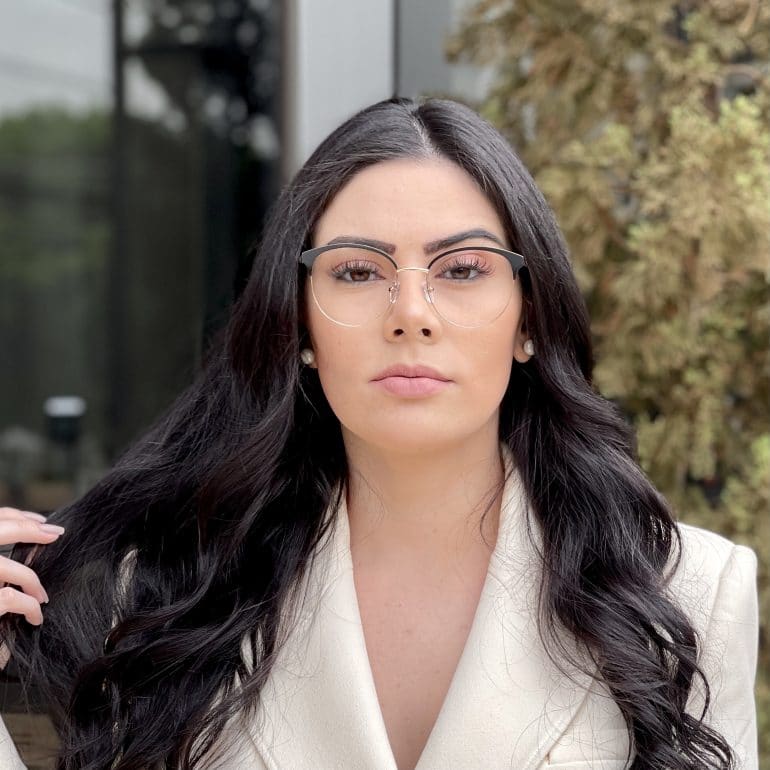 safine com br oculos de grau redondo preto com dourado marina 5