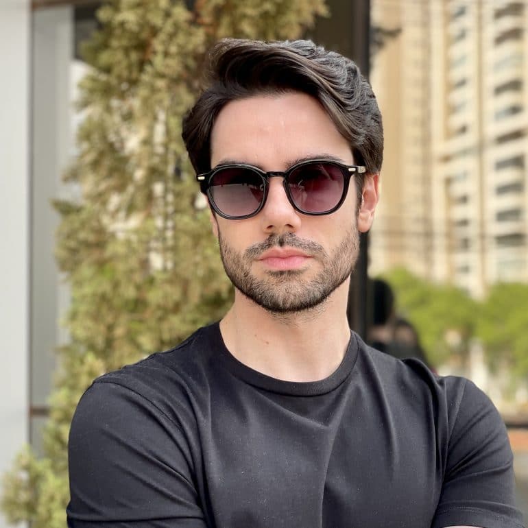 Óculos de Sol Masculino Quadrado Preto Luan