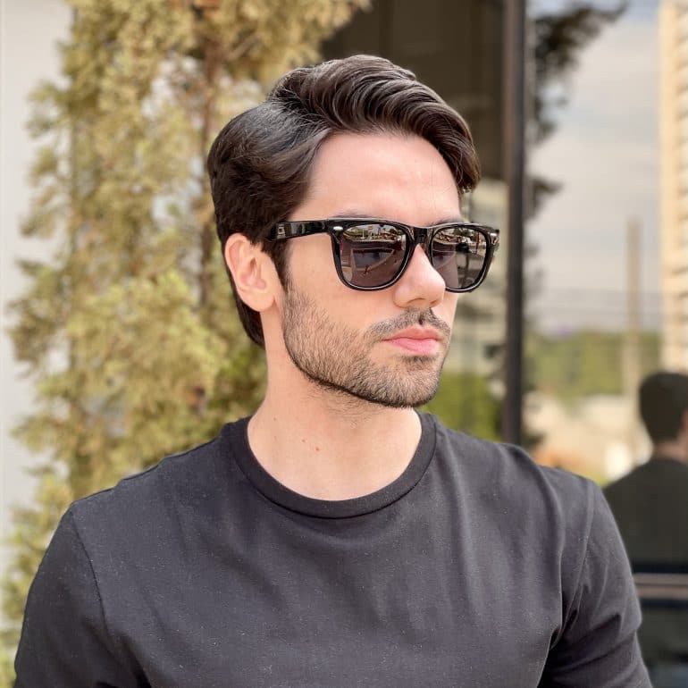 oculos de sol masculino quadrado preto raul