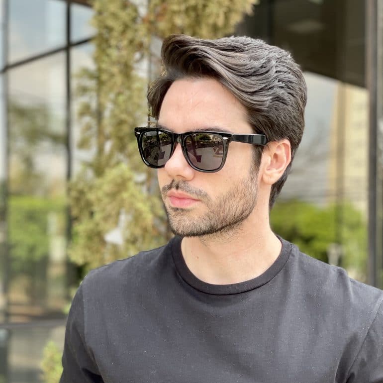 oculos de sol masculino quadrado preto raul