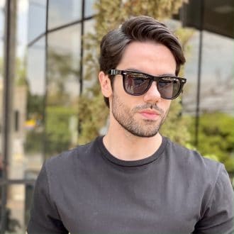 oculos de sol masculino quadrado preto raul