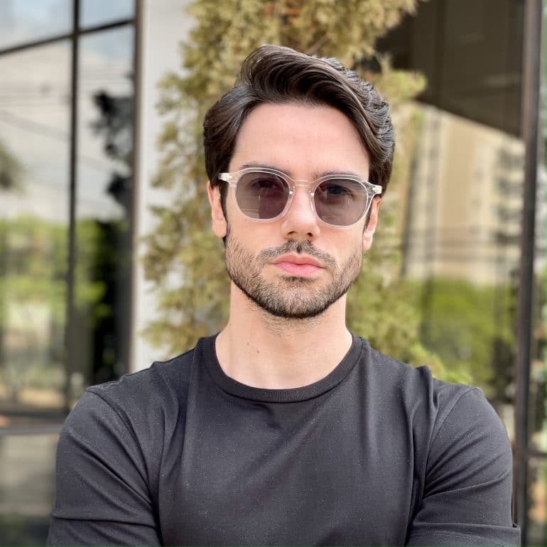 oculos de sol masculino quadrado transparente luan