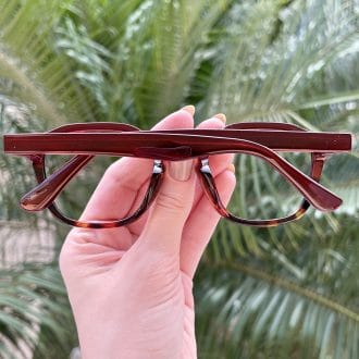 Óculos de Grau Quadrado Marsala com Tartaruga Caroline