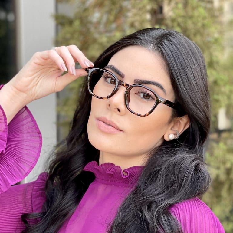 Óculos de Grau Quadrado Tartaruga Caroline
