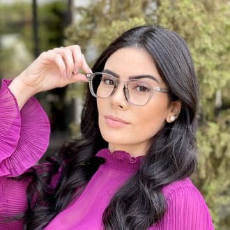 Óculos de Grau Quadrado Cinza Caroline