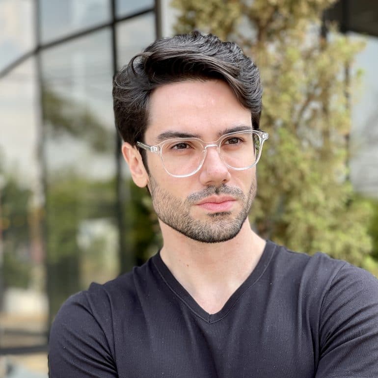 Óculos de Grau Masculino Quadrado Transparente Gean