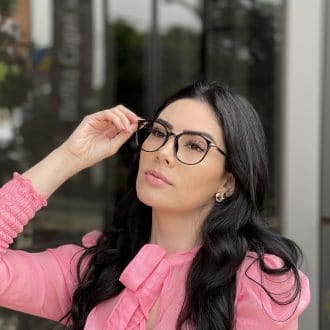 Óculos de Grau Redondo Preto Vanessa